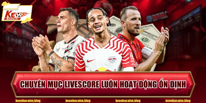 Chuyên mục livescore luôn hoạt động ổn định
